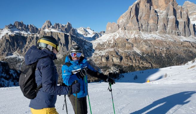 Ein kurzer Abstecher lohnt sich: Vom Cinque Torri führt eine herrliche Piste zur Hütte Bai de Dones.