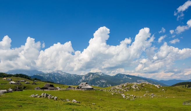 Die Velika planina befindet sich auf 1600 Meter Seehöhe und bietet spektakuläre Ausblicke auf die umliegenden Alpengipfel.