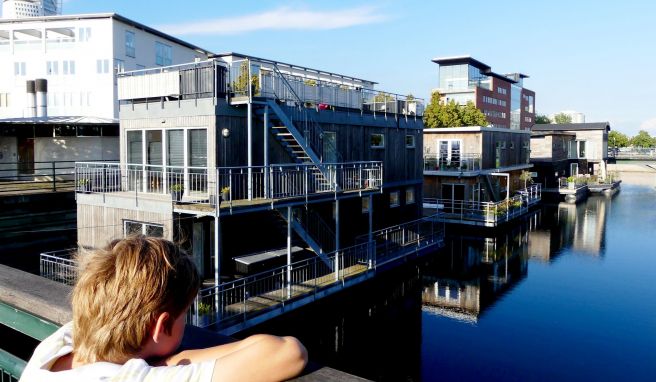 Keine schlechte Wohnlage: In Malmös Westhafen liegen Hausboote.