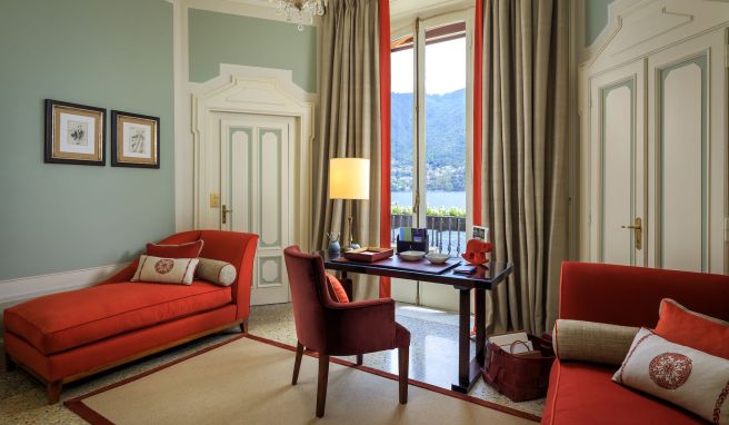 Zimmer mit Ausblick: Auch die Räume im Hotel Villa d\'Este sind ein Blickfang.