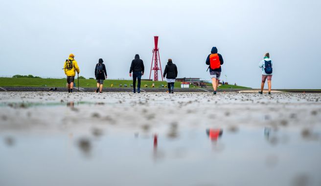 Nach der Wattwanderung geht es zurück zum Strand.